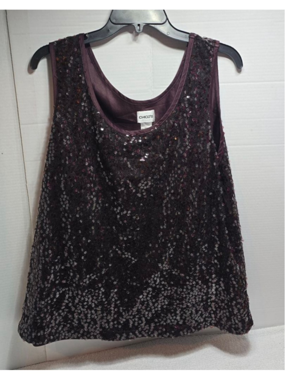 Women's Chico's Sequin Tank Top plum large